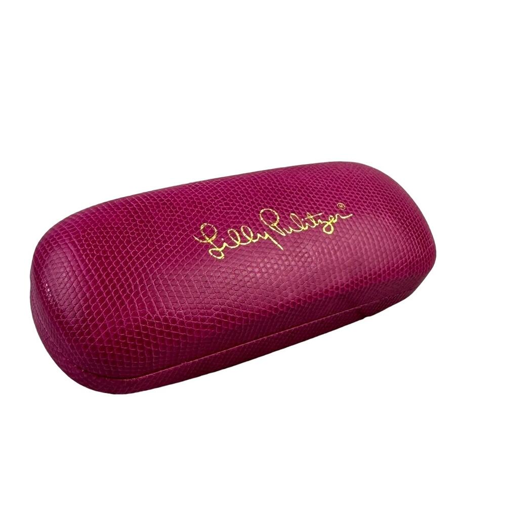 Lilly Pulitzer Pink/Gold/Purple Hard Shell Glasses Travel Case